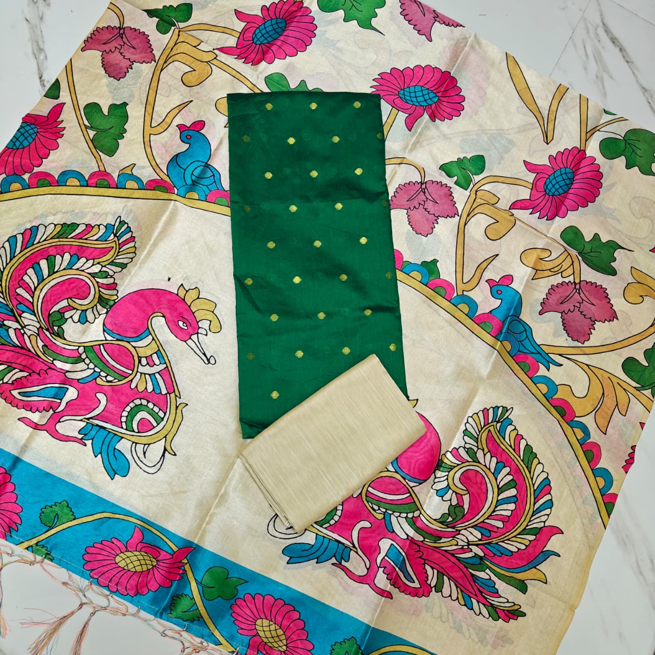 Luxury with our premium Tussar Silk Salwar Suit Set - TSRS09
