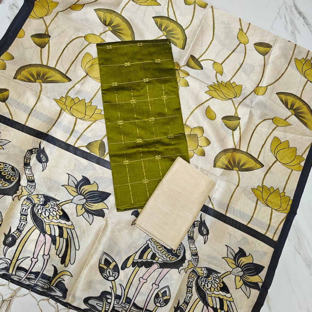 Luxury with our premium Tussar Silk Salwar Suit Set - TSRS10