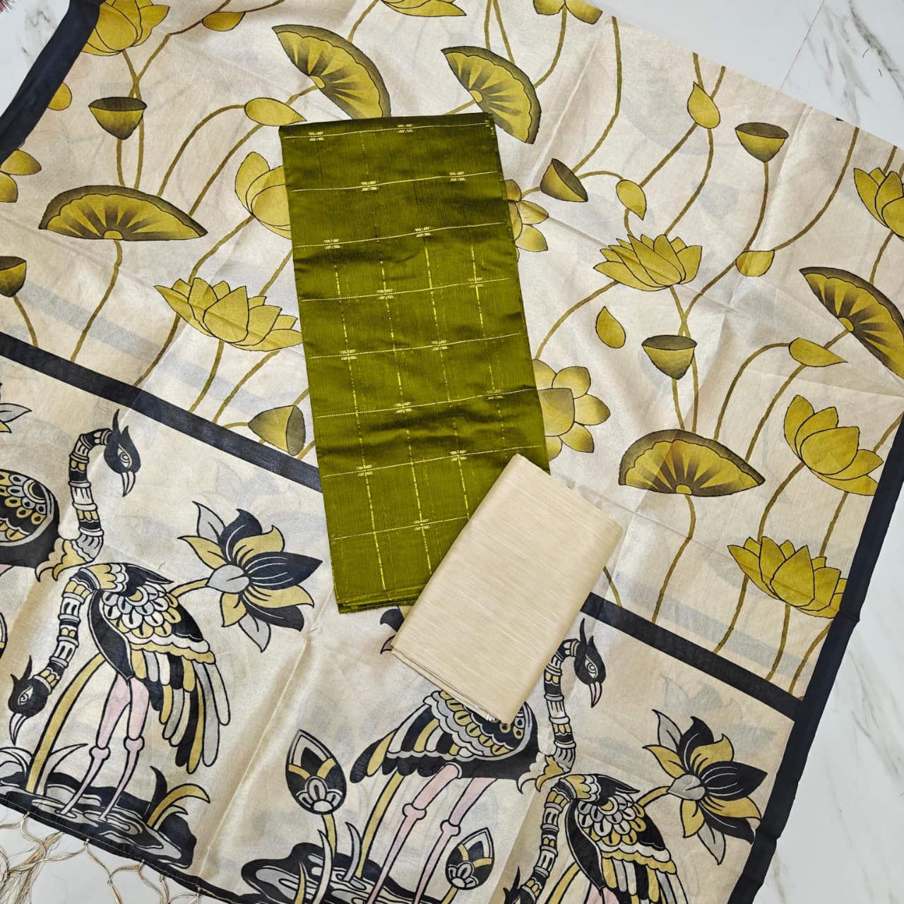 Luxury with our premium Tussar Silk Salwar Suit Set - TSRS10