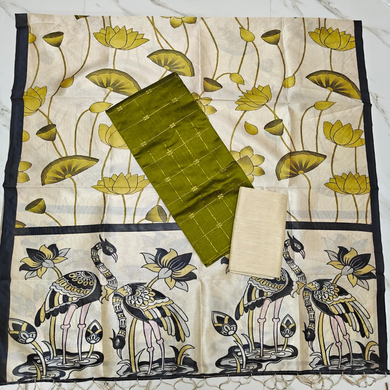 Luxury with our premium Tussar Silk Salwar Suit Set - TSRS10