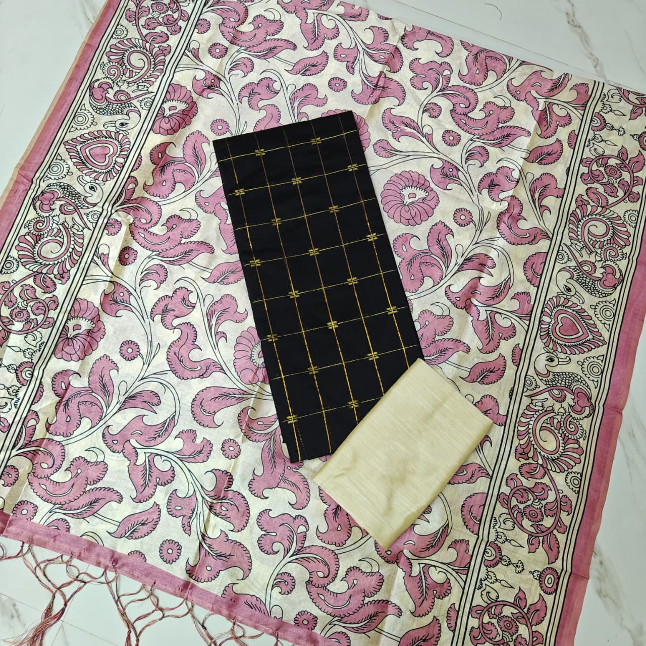 Luxury with our premium Tussar Silk Salwar Suit Set - TSRS11
