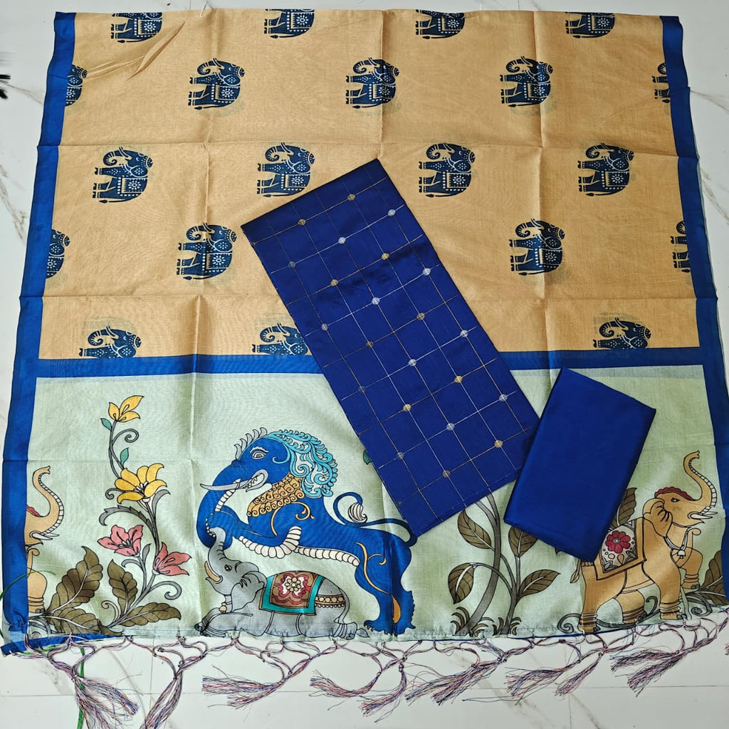 Luxury with our premium Tussar Silk Salwar Suit Set - TSRS16