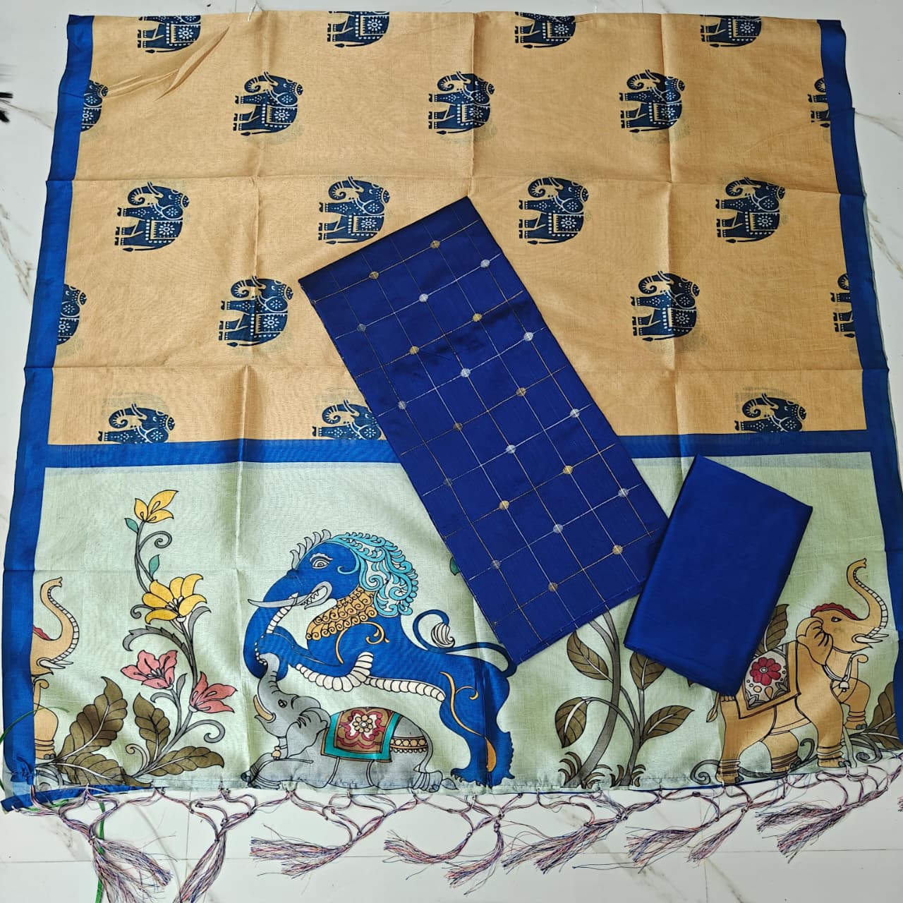Luxury with our premium Tussar Silk Salwar Suit Set - TSRS16