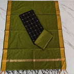 RAW SILK PLAIN DUPPATA SET - PDS03