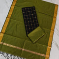 RAW SILK PLAIN DUPPATA SET - PDS03