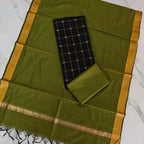 RAW SILK PLAIN DUPPATA SET - PDS03