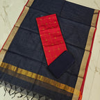 RAW SILK PLAIN DUPPATA SET - PDS05