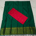 Raw Silk Top with Temple Border Shining Dupatta - TS12
