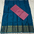 Raw Silk Top with Temple Border Shining Dupatta - TS15