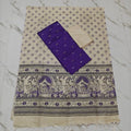 Madhubani Dupatta & Raw Silk Set - Red and Beige - MD08