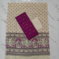 Madhubani Dupatta & Raw Silk Set - Red and Beige - MD10