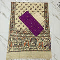 Madhubani Dupatta & Raw Silk Set - Red and Beige - MD14