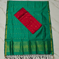 Raw Silk & Jacquard Dupatta Ensemble - GQD03