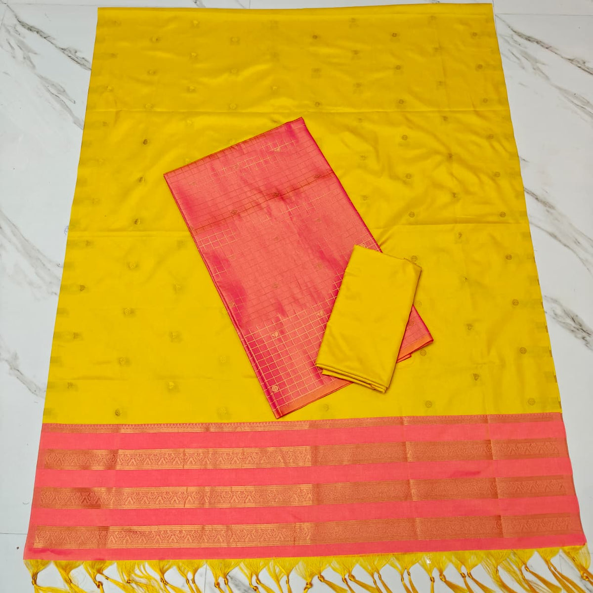 ✨ **Semi Kanchi Checked  Soft Silk** ✨-SKCS07