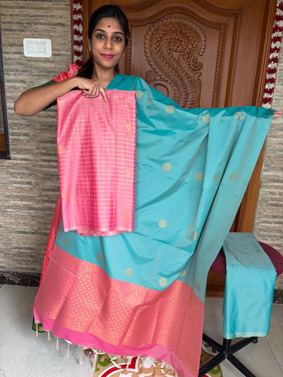 ✨ **Semi Kanchi Checked  Soft Silk** ✨-SKCS11