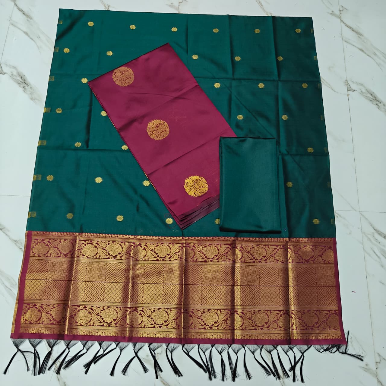 Premium Soft Silk Unstitched Chudithar Set-SSCD03