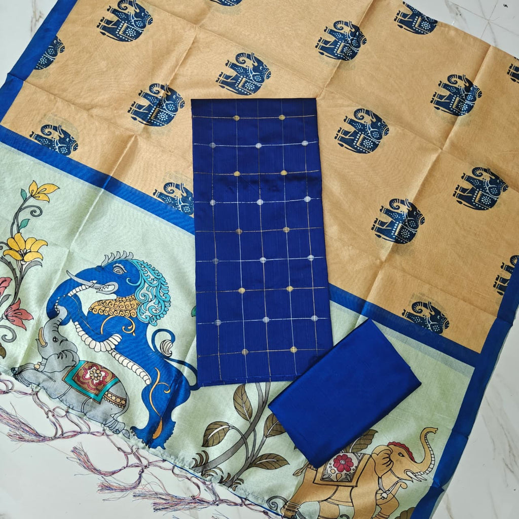 Luxury with our premium Tussar Silk Salwar Suit Set - TSRS16