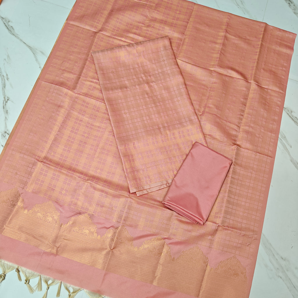 ✨ **Semi Kanchi Checked  Soft Silk** ✨-SKCS06