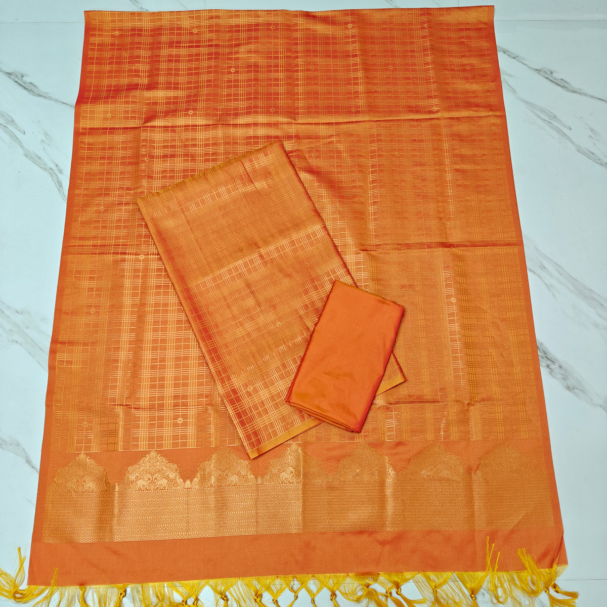 ✨ **Semi Kanchi Checked  Soft Silk** ✨-SKCS03