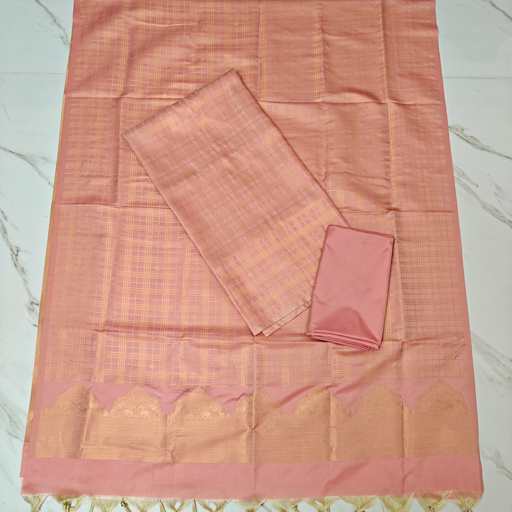 ✨ **Semi Kanchi Checked  Soft Silk** ✨-SKCS06