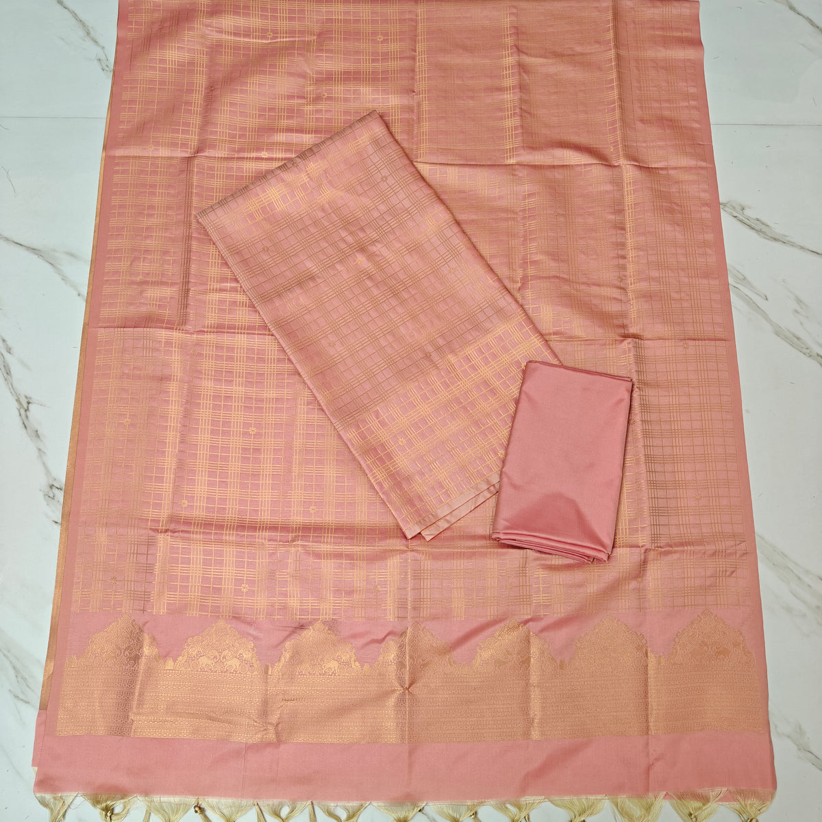 ✨ **Semi Kanchi Checked  Soft Silk** ✨-SKCS06