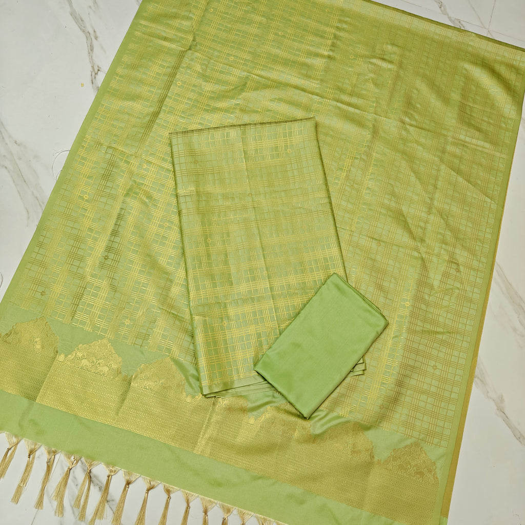 ✨ **Semi Kanchi Checked  Soft Silk** ✨-SKCS04