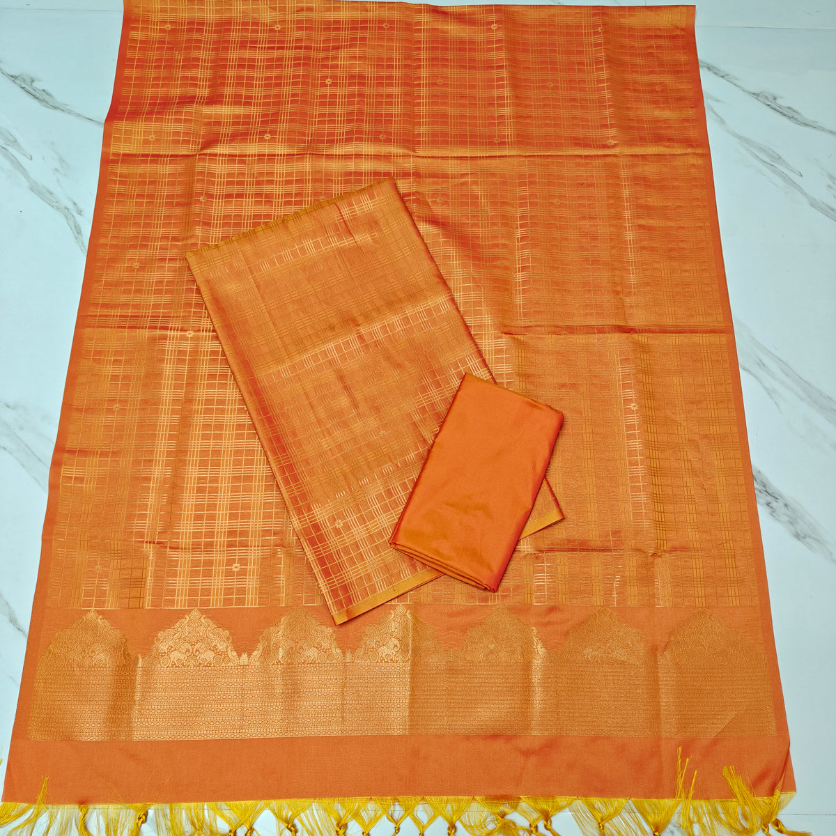 ✨ **Semi Kanchi Checked  Soft Silk** ✨-SKCS03