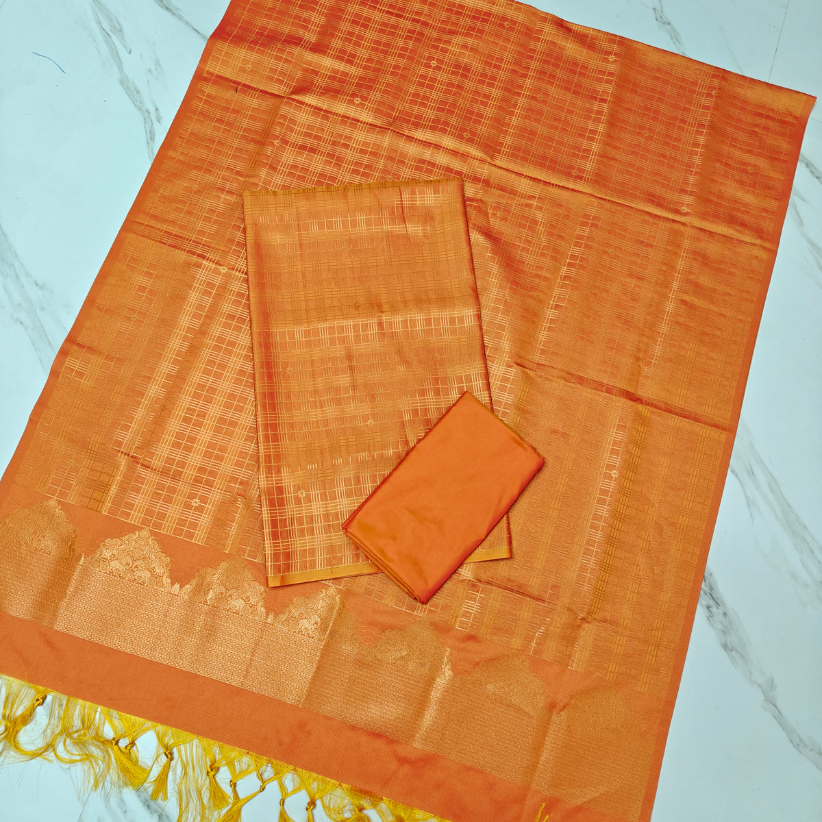 ✨ **Semi Kanchi Checked  Soft Silk** ✨-SKCS03