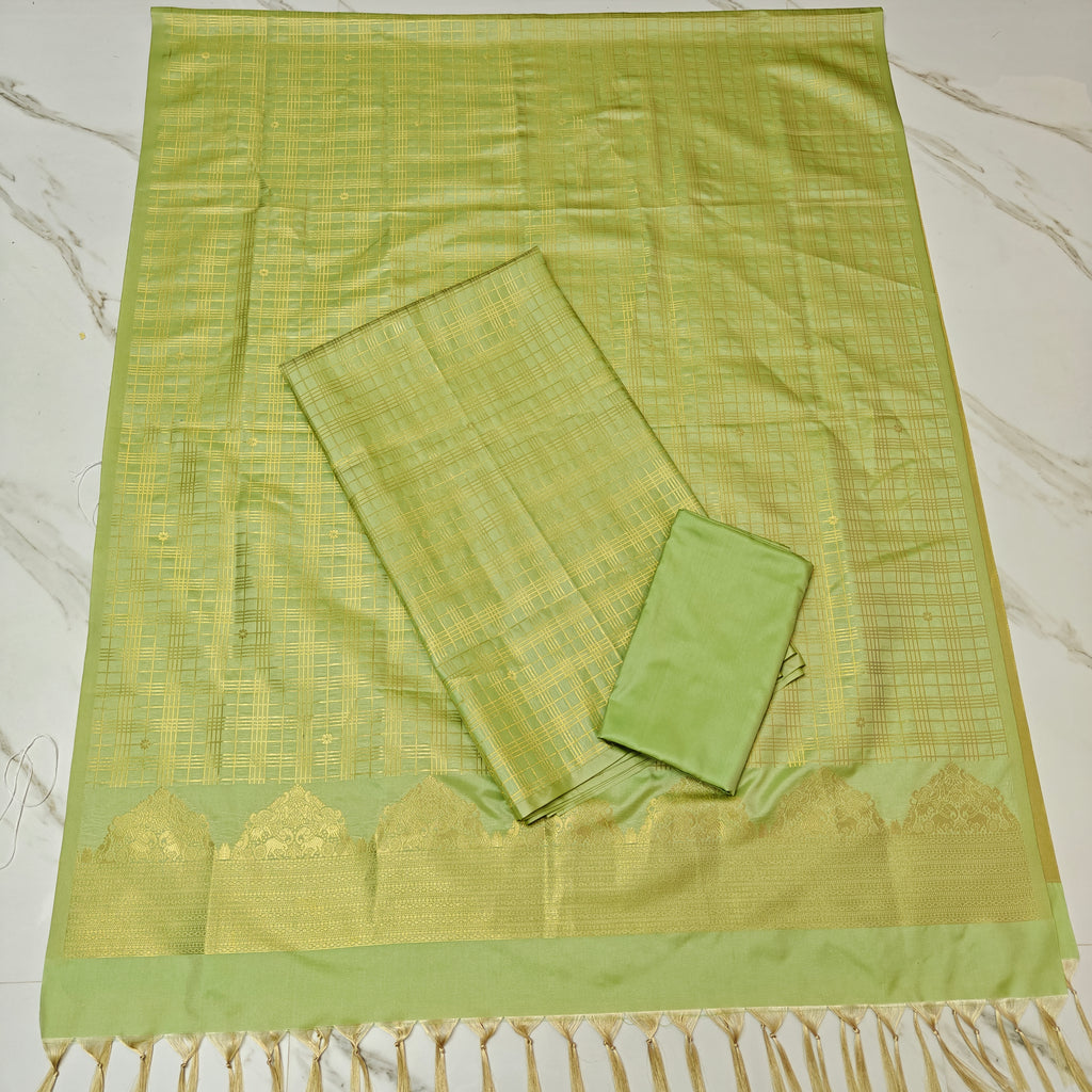 ✨ **Semi Kanchi Checked  Soft Silk** ✨-SKCS04