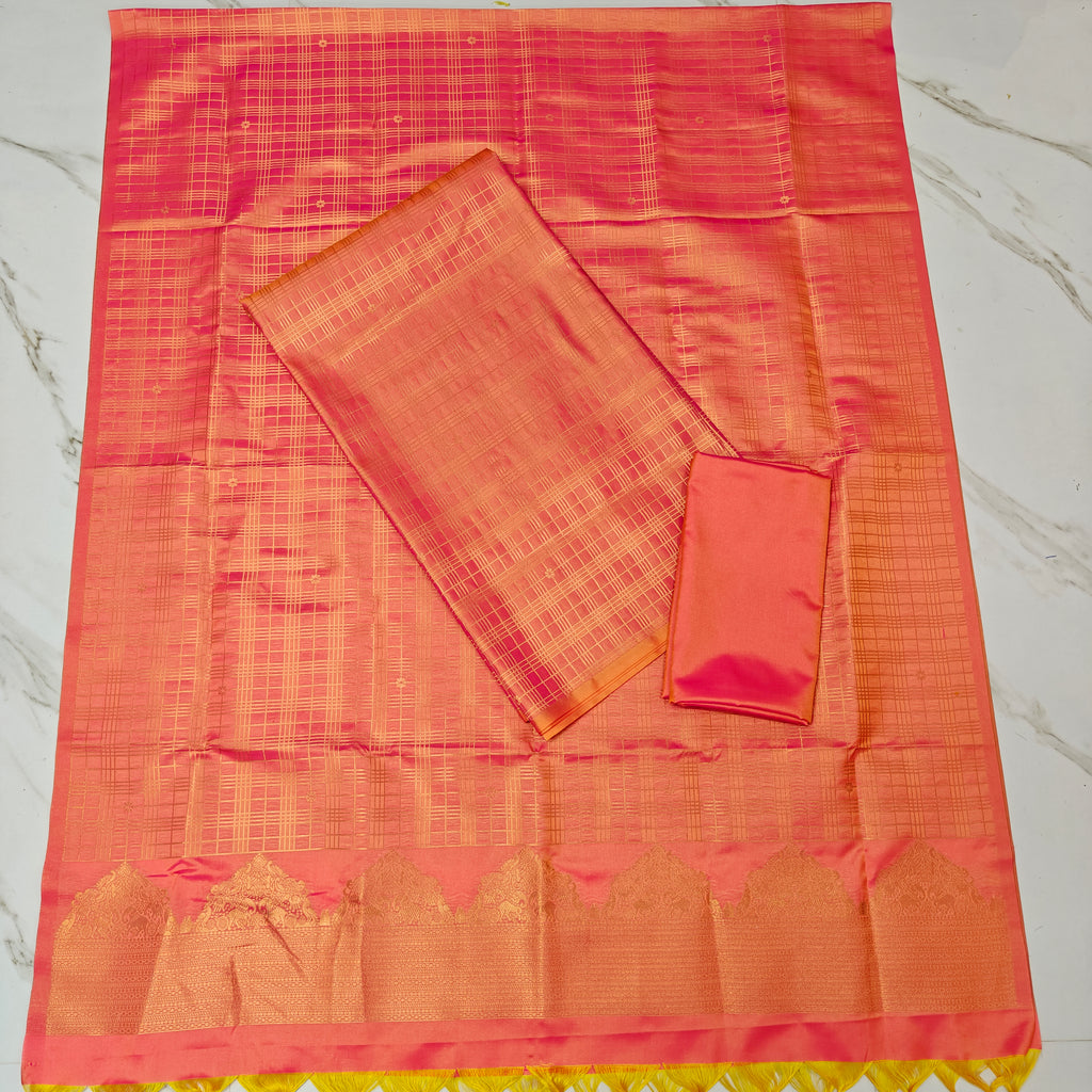 ✨ **Semi Kanchi Checked  Soft Silk** ✨-SKCS05