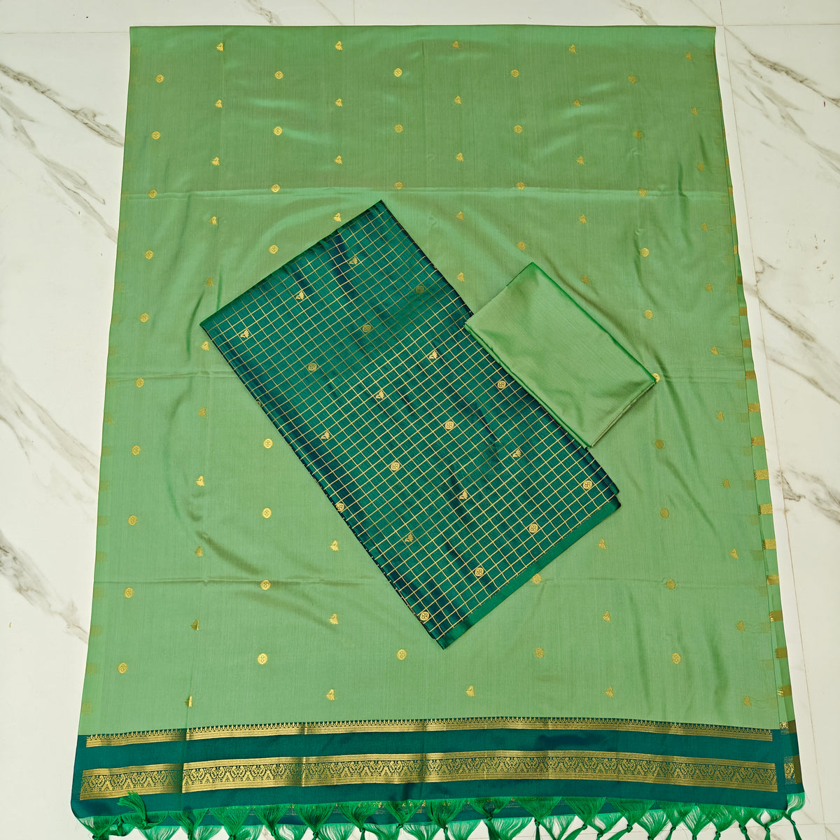 ✨ **Semi Kanchi Checked  Soft Silk** ✨-SKCS01
