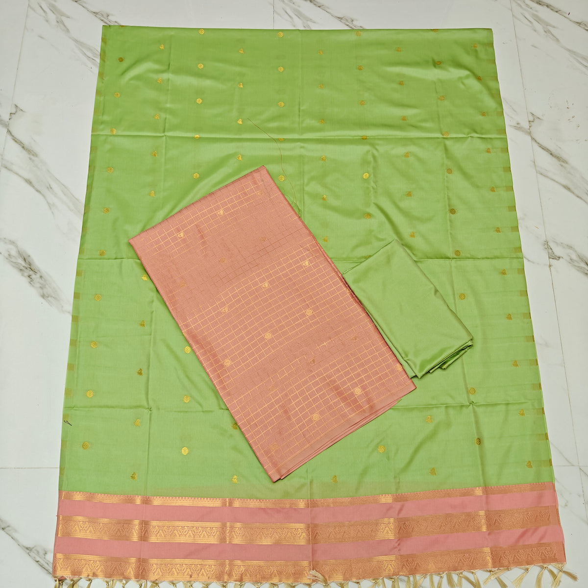 ✨ **Semi Kanchi Checked  Soft Silk** ✨-SKCS02