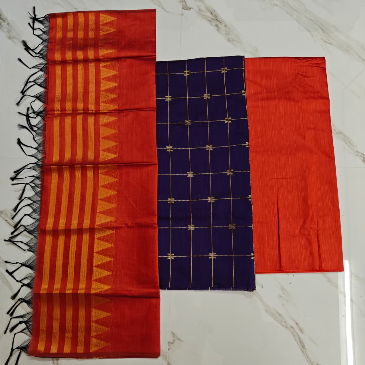 Raw silk chudi material - Premium Indian Saree