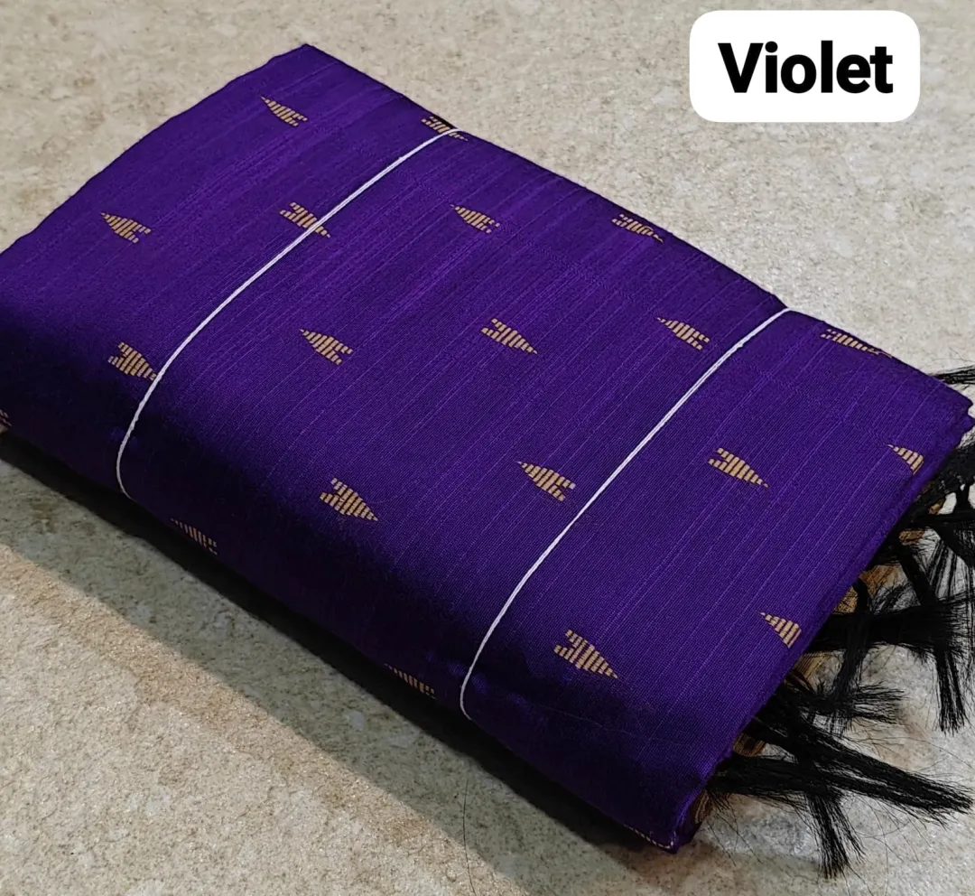 Raw Silk Salwar Materials - VIOLET SET ARROW