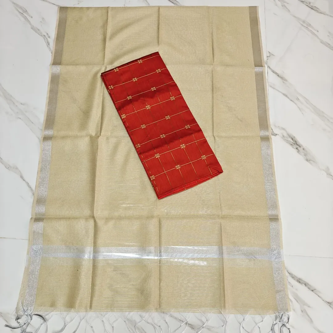 RAW SILK TOP & LIGHT YELLOW BANARSI DUPATTA