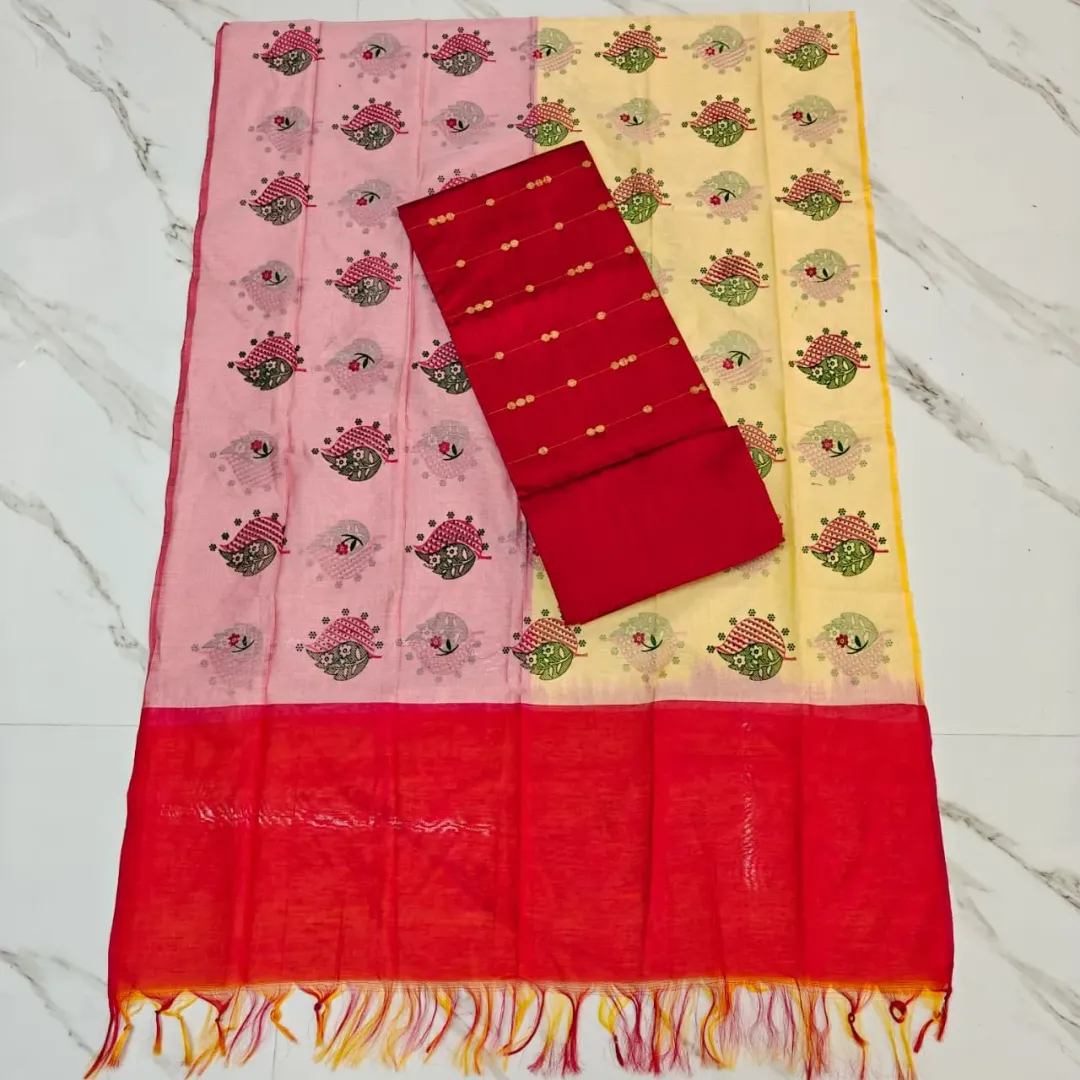 Raw Silk WITH PRINTED DUPPATA SET